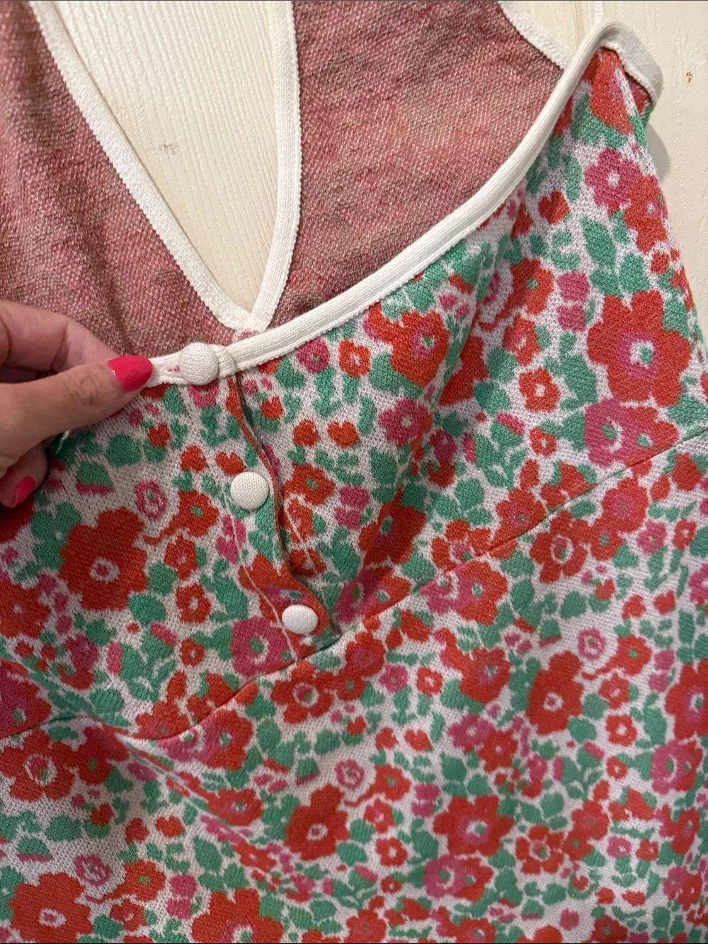 Zara floral knit halter mini dress, large - Picture 7 of 9
